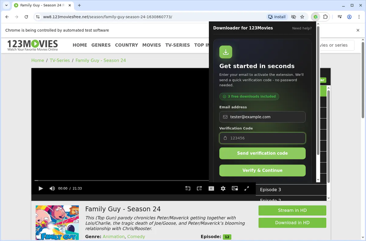 123movies Video Downloader browser extension screenshot 5